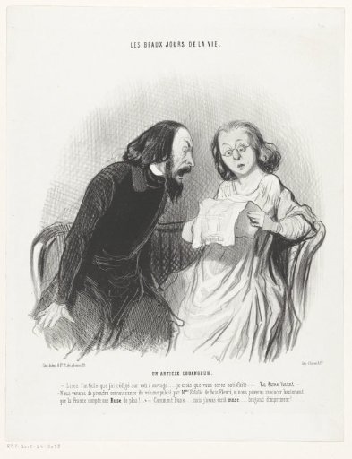 Woman reading a newspaper, a man sitting next to her on the bench