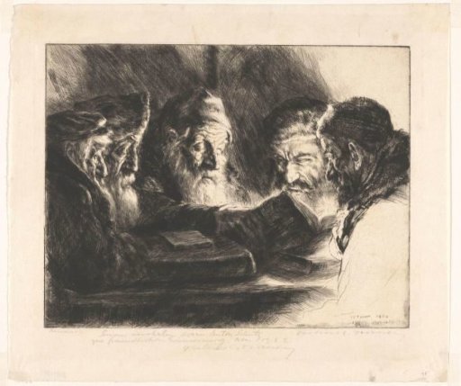Five reading Jewish men
