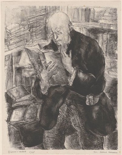 Man reading in a library