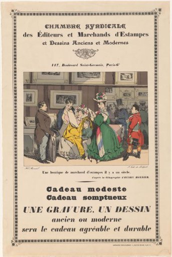 Poster of the Chambre Syndicale des Éditeurs et Marchands d'Estampes et Dessins Anciens et Modernes in Paris