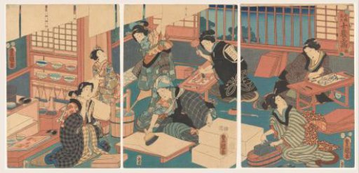 Women making prints
