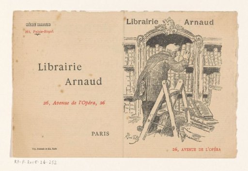 Business card of the bookstore Arnaud in Paris
