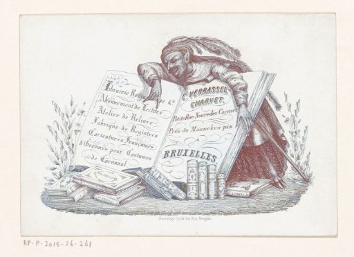 Visiting card of book dealer C. Verrassel-Charvet in Brussels
