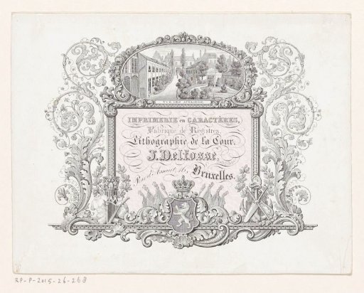 Visiting card of printing office J. Delfosse in Brussels