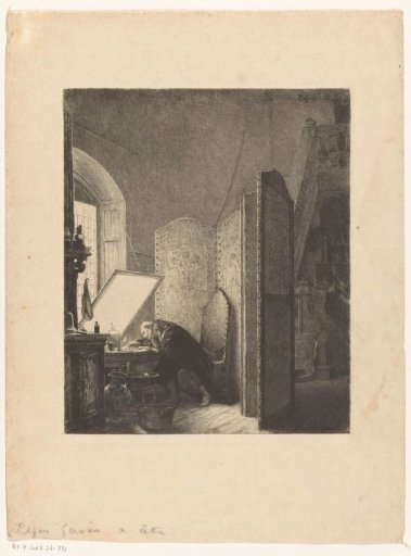 Rembrandt Etching in His Studio