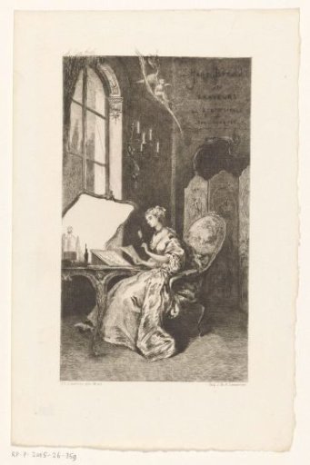 Woman viewing a print behind the table of a printmaker