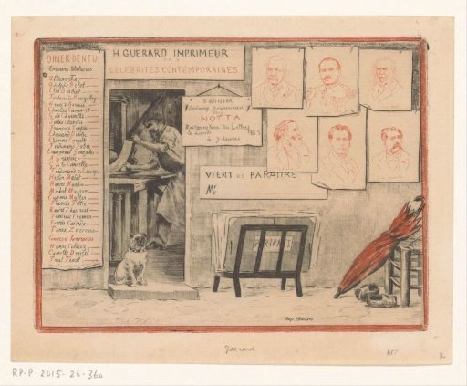 Invitation from Henri Guérard for a dinner