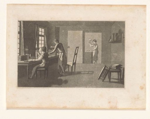 Interior of a bookbinding workshop