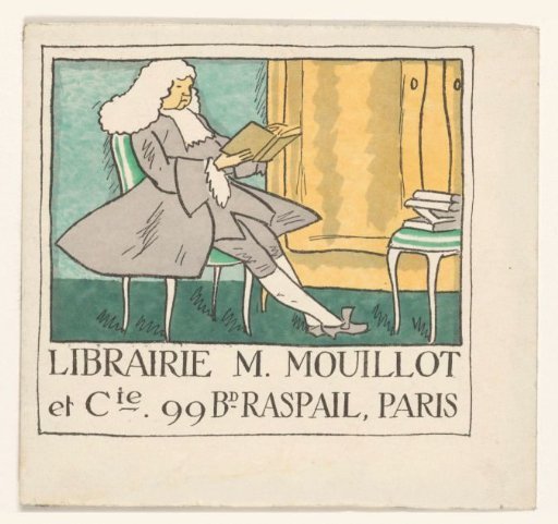 Business card of the bookshop M. Mouillot et cie in Paris