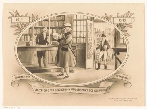 Interior of a bookstore in 1815