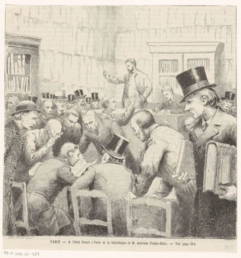 Auction of the library of Ambroise Firmin-Didot at Hôtel Drouot in Paris