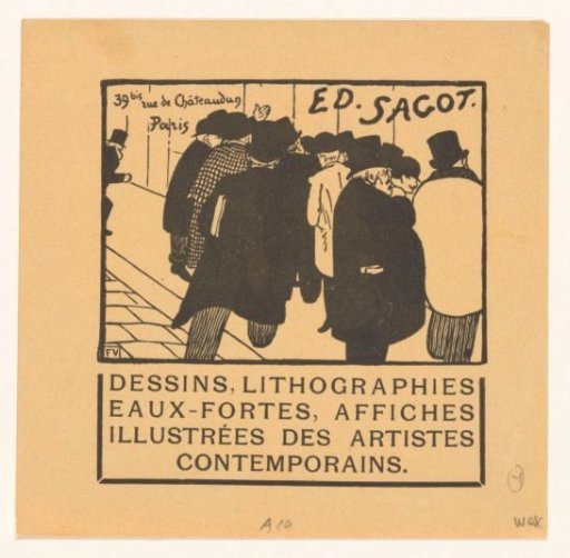 Business card of print dealer Edmond Sagot in Paris