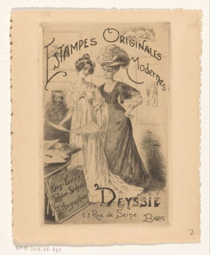 Business card of print shop Deyssié in Paris