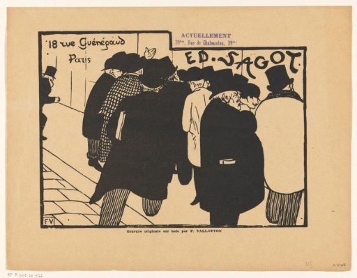 Calling card of print dealer Edmond Sagot in Paris