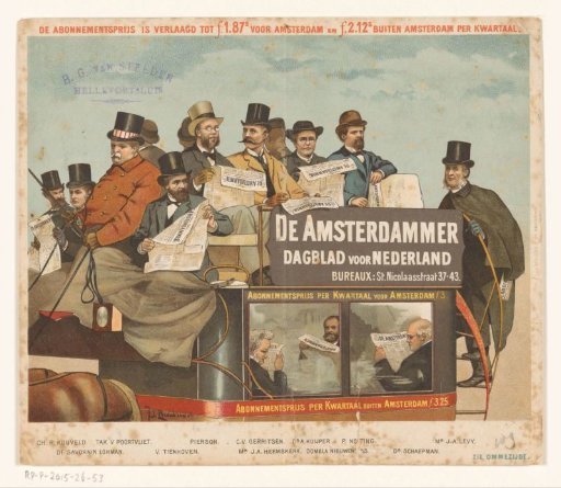 Advertisement leaflet for the daily newspaper De Amsterdammer