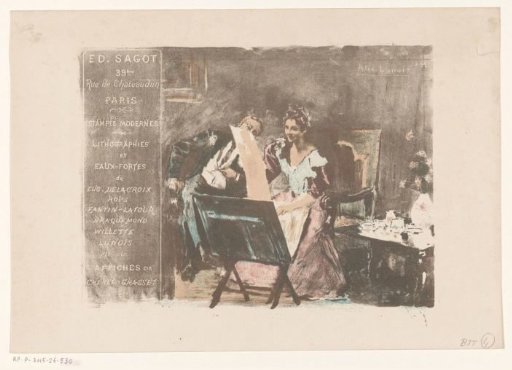 Business card of print dealer Edmond Sagot in Paris