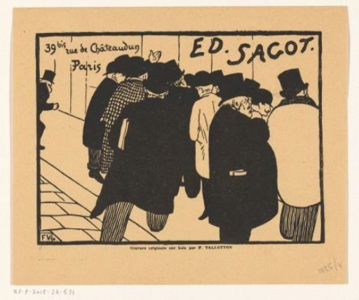Business card of print dealer Edmond Sagot in Paris
