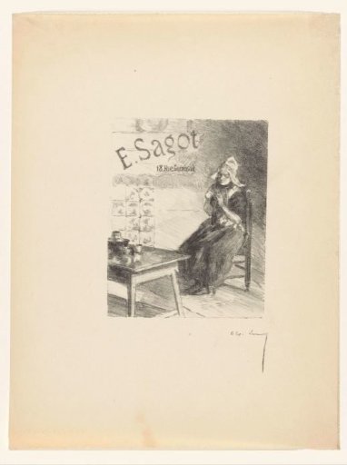Calling card of print dealer Edmond Sagot in Paris