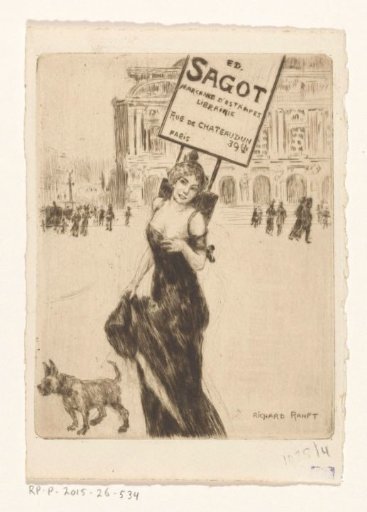 Business card of print dealer Edmond Sagot in Paris