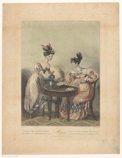 Woman painting behind a table