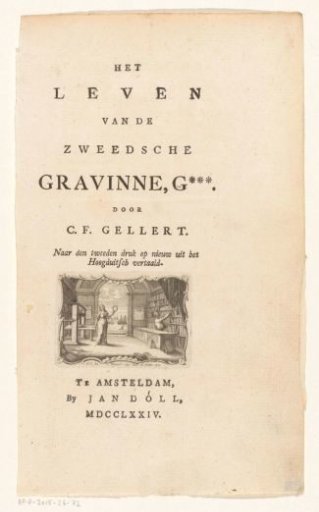 Interior of a bookstore with an allegory on freedom of the press