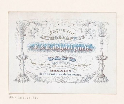 Calling card of the printing firm F. & E. Gyselynck in Ghent