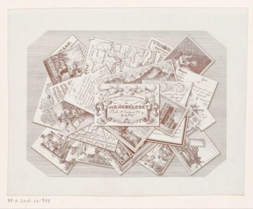 Business card of printers T and D. Hemelsoet in Ghent