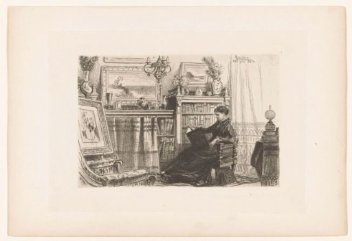 Reading Woman in a Library