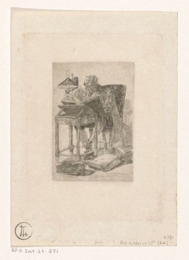 Man behind a reading desk