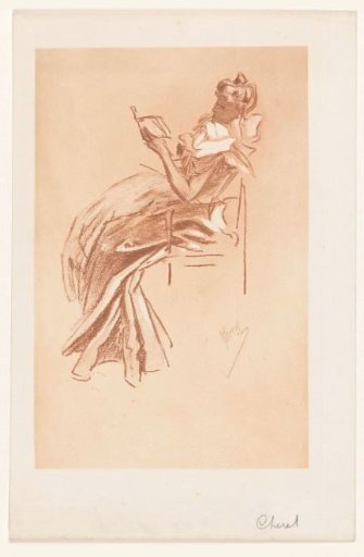 Young woman reading while seated
