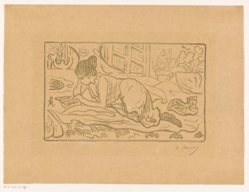 Reading Woman Lying on a Bed