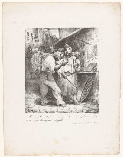 Two rag dealers discussing a print