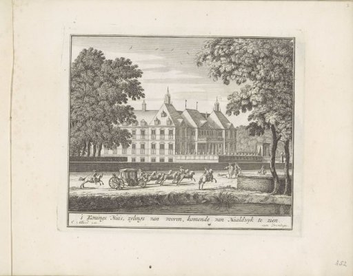 Honselaarsdijk Palace seen obliquely from the front