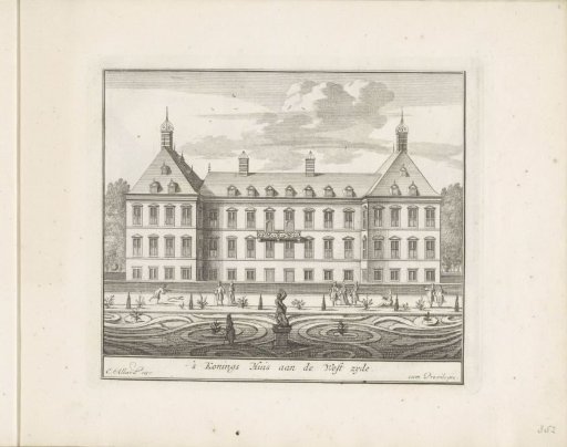 View of Honselaarsdijk Palace on the west side