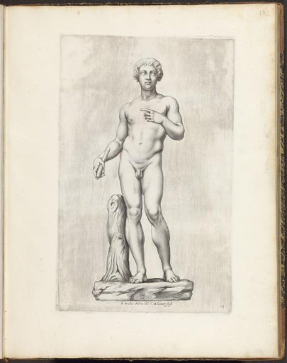 Statue of a boy with an officer's baton