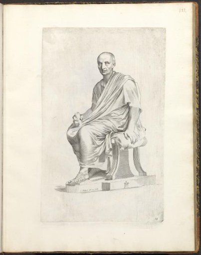 Statue of a seated consul on a cushion