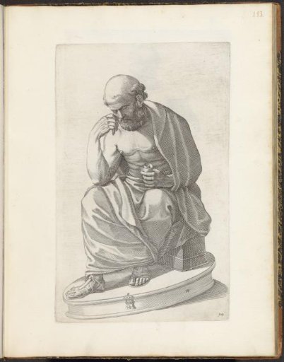 Statue of a seated man, possibly Diogenes