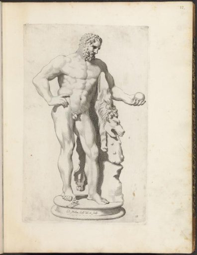 Statue of Hercules holding one of the apples of the Hesperides