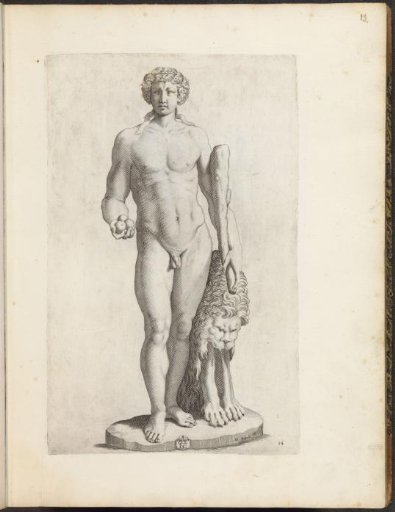 Statue of Hercules holding the apples of the Hesperides