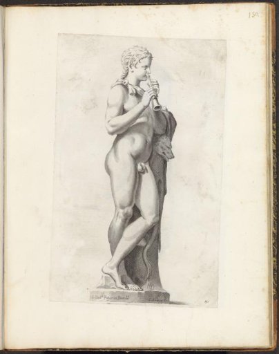 Statue of a faun with a flute