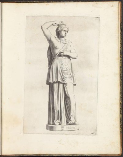 Statue of a woman combing her hair