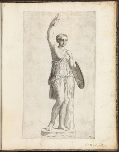 Statue of an Amazon raising her arm