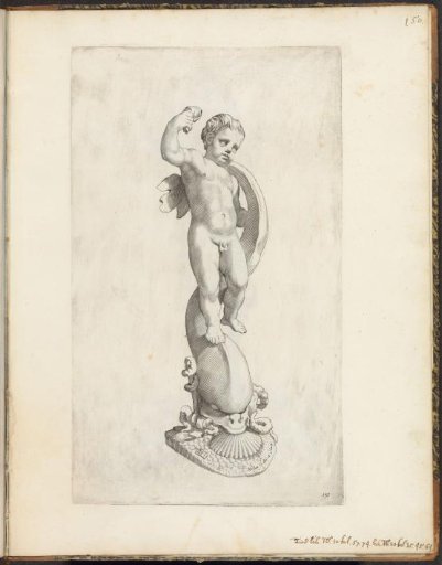 Statue of a putto on a dolphin