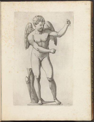 Statue of Amor with his quiver beside him