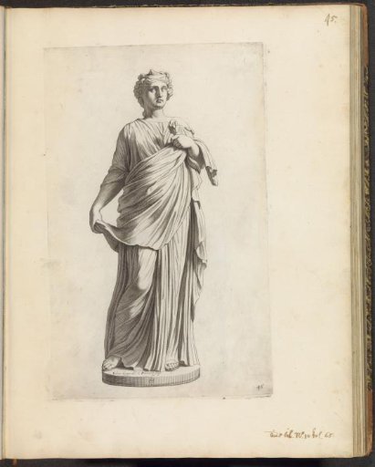 Statue of a woman with a flower in her hand