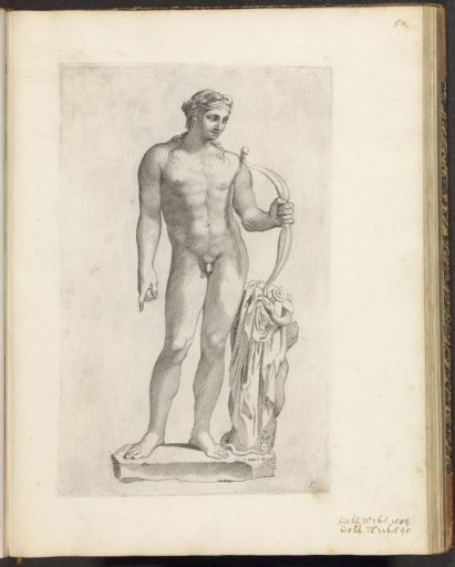 Statue of Apollo with a bow in hand