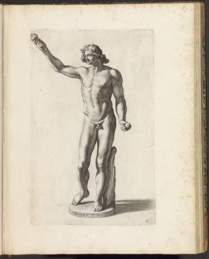 Statue of a naked boy with torch