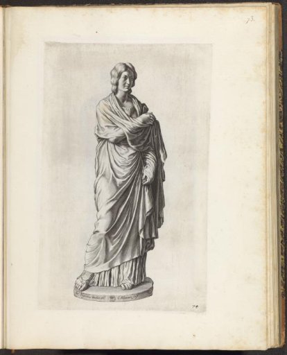 Statue of a woman draped in a cloak