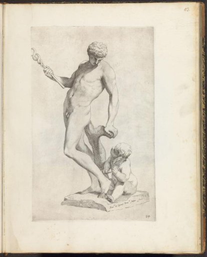 Statue of Mercury with a putto at his feet