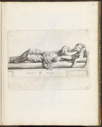 Reclining woman with a putto